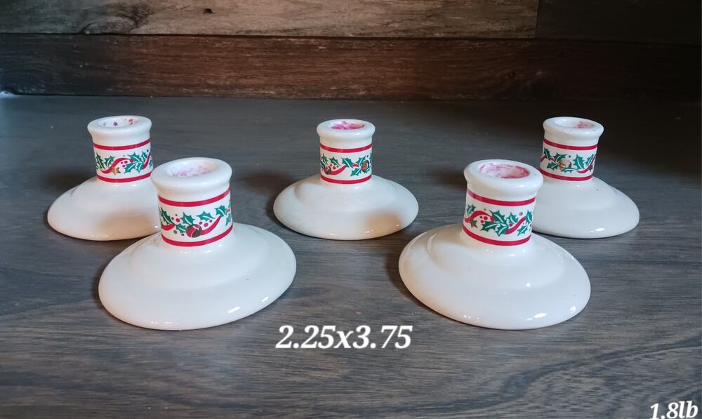 Vintage American Greetings Christmas porcelain Candle Holders